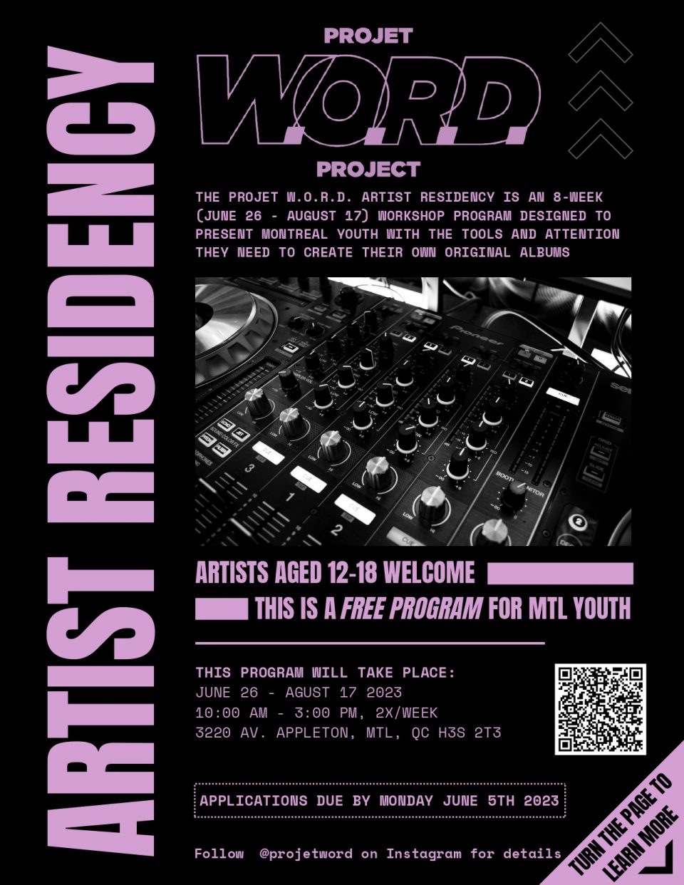 2023 W.O.R.D. Artist Residency Program – CJE Notre-Dame-de-Grâce